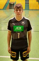 Das Rostocker Handball-Talent Kay Funke im DHB-Outfit der deutschen Jugend-Nationalmannschaft U16.  Foto: DHB